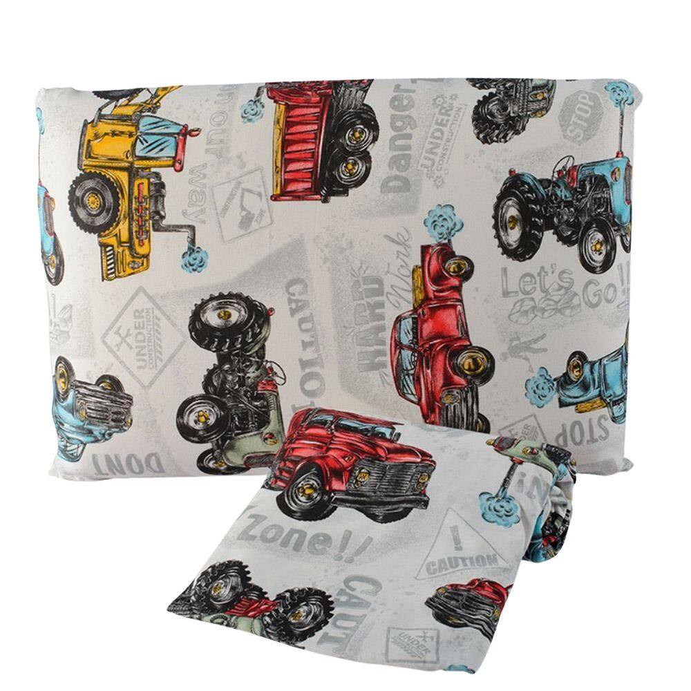 Jogo De Cama Lençol Em Malha Solteiro Carros 2 Peças - Azul