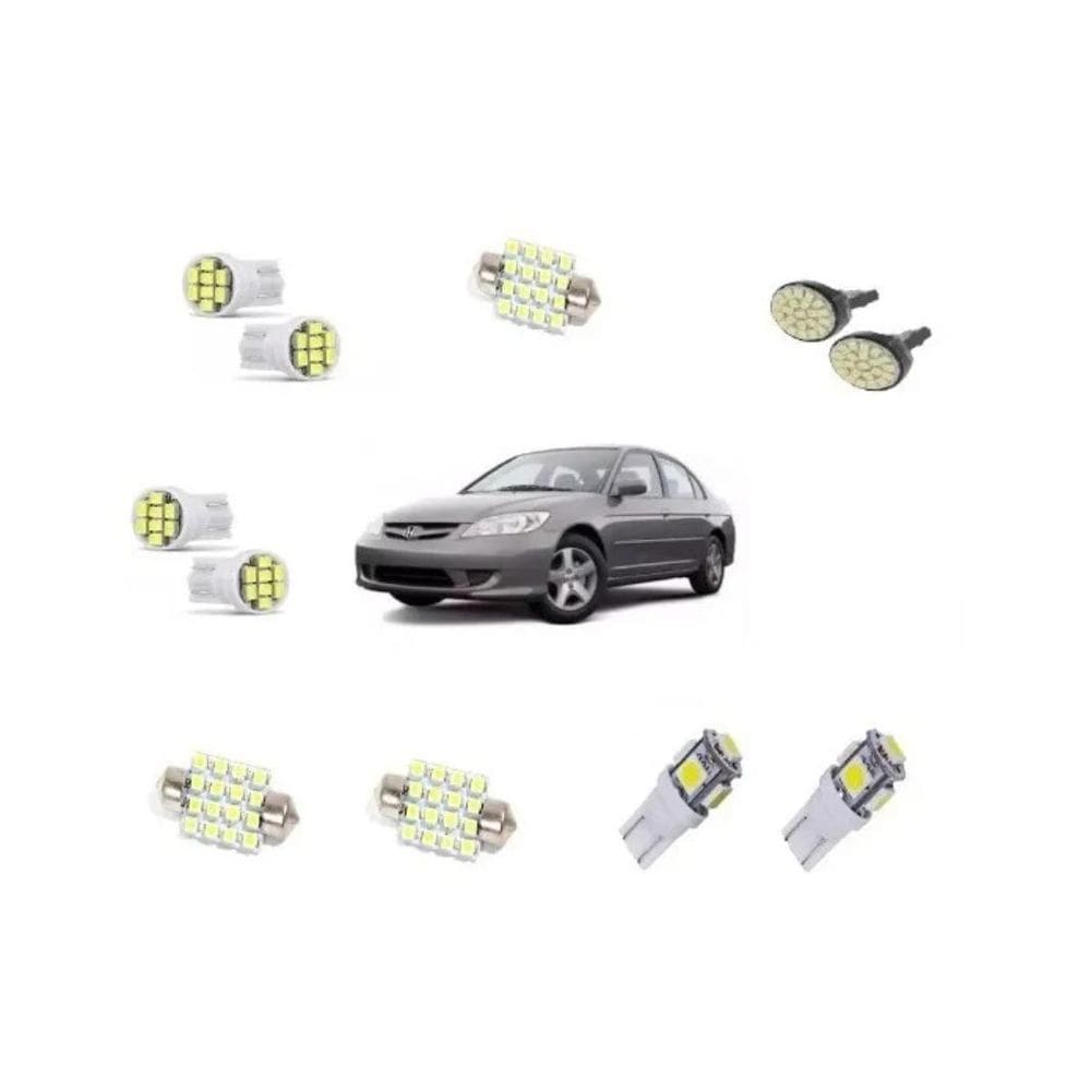 Kit Lampada Led Honda Civic 2004 2005 2006 Super Branca