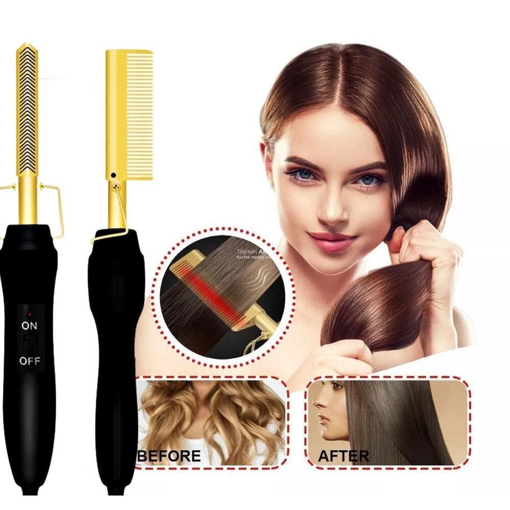 Pente Quente Elétrico Alisador Modelador De Cabelo