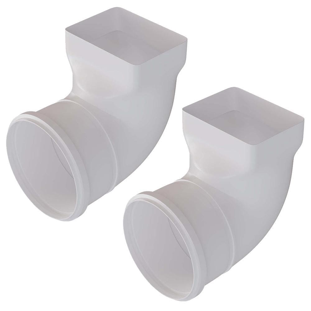 Kit 2 Joelho Cotovelo 90º Para Calha Pluvial Quadrado 100Mm