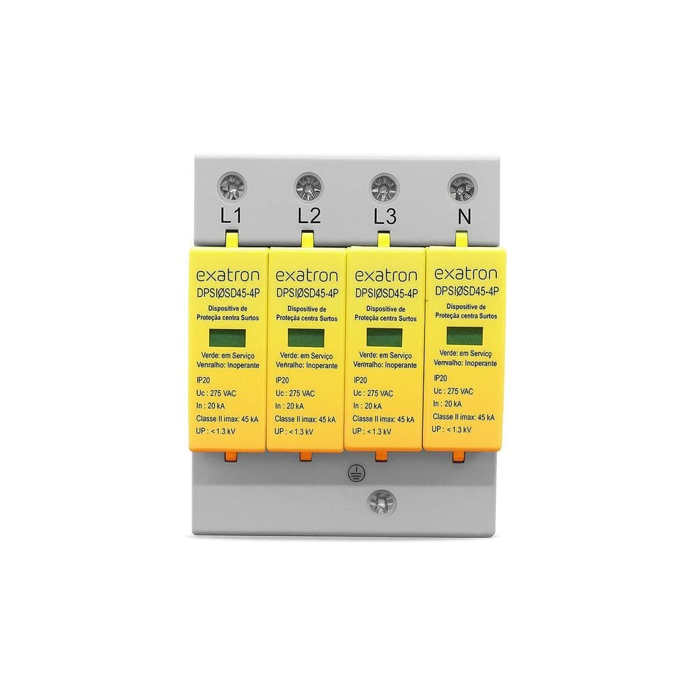 Dispositivo Protetor Surto Slim 45Ka 4 Polos Bivolt Exatron