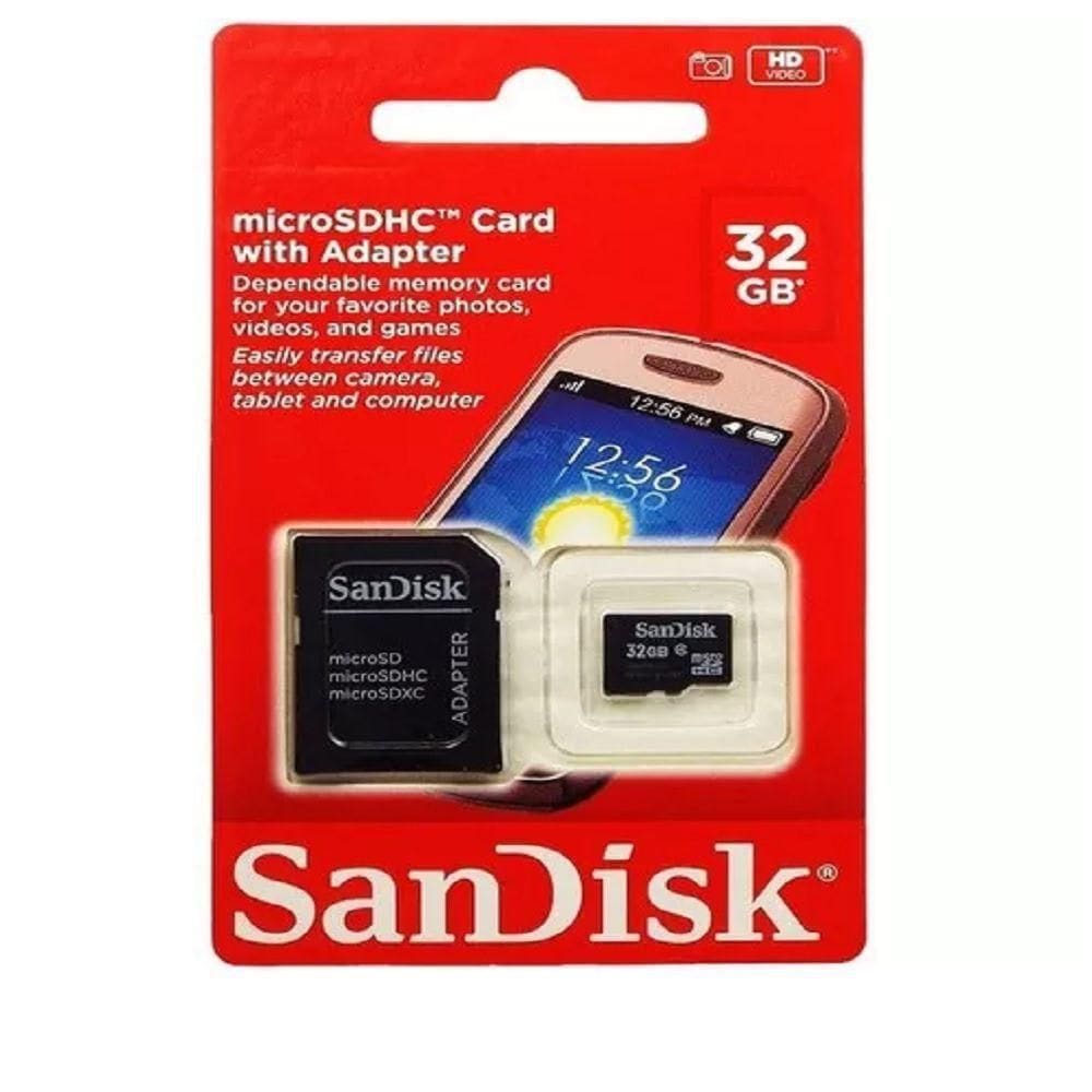 Cartão De Memória 32Gb Micro Sd Sdhc Sandisk Classe 4