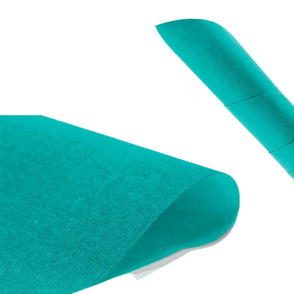 Kit Com 20 Folhas De Papel Camurça Azul Claro 40Cm X 60Cm