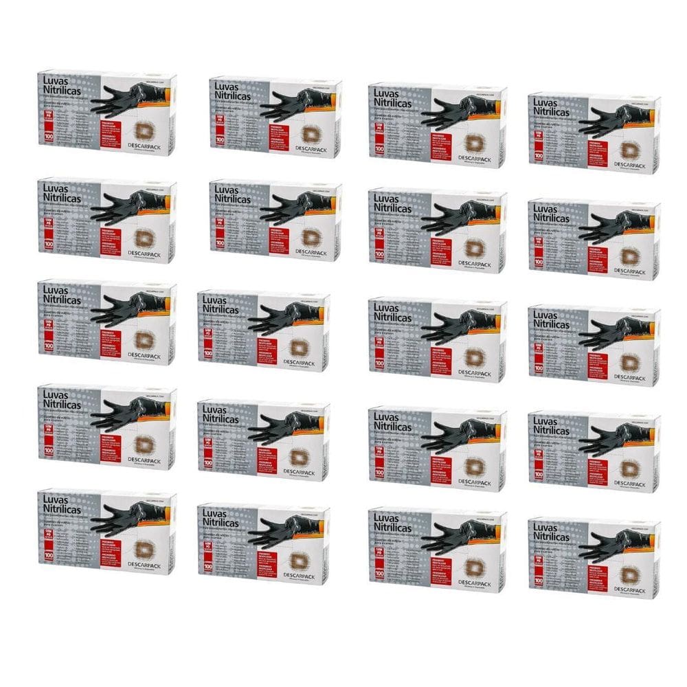 Luva Nitrilica Preta 20X100 Descarpack - G
