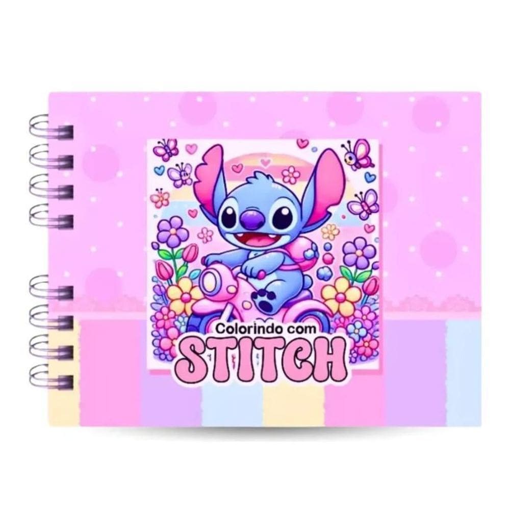 Livro Colorir Stitch Fofo Infantil Caderno Desenho Pintar 50