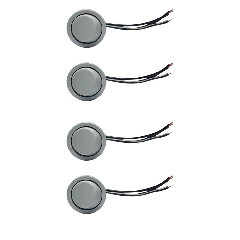 04 Interruptor Para Moveis Botão 22mm Com Cabo 2a Branco