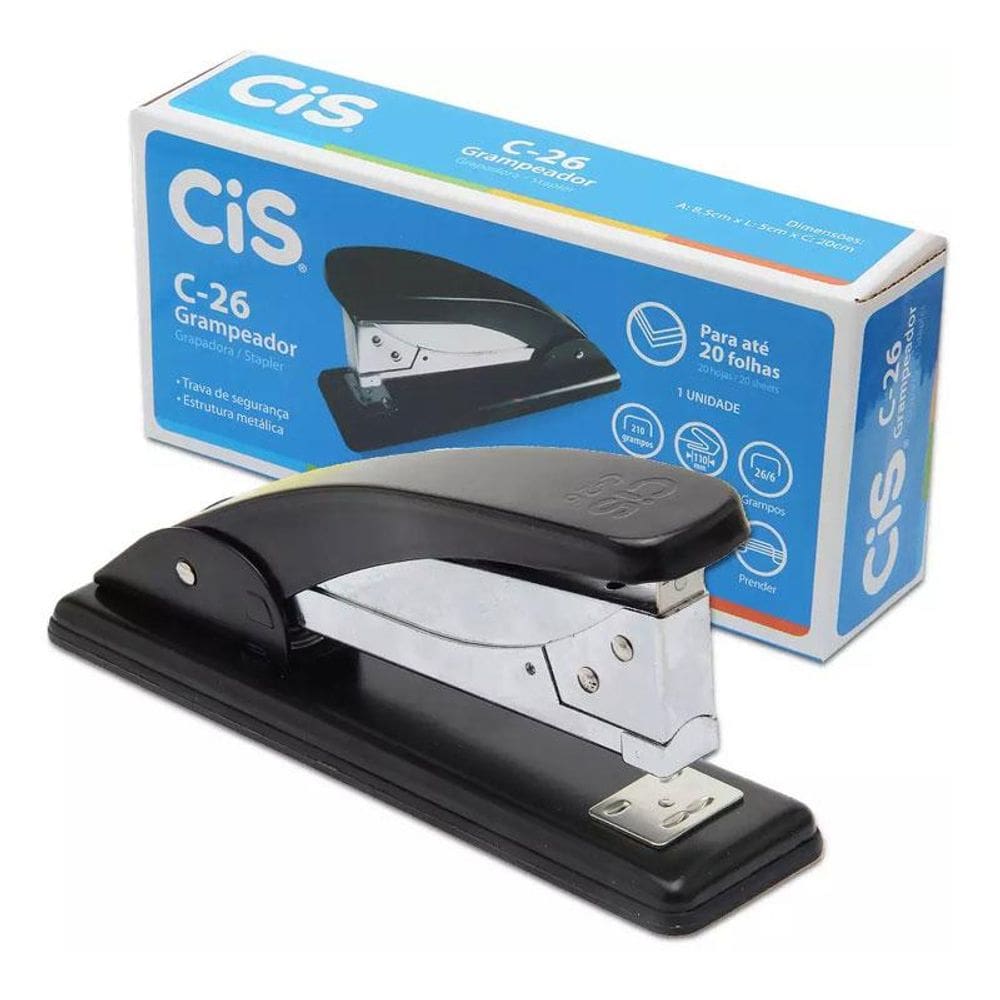 Grampeador de mesa até 20 fls C-26 Cis