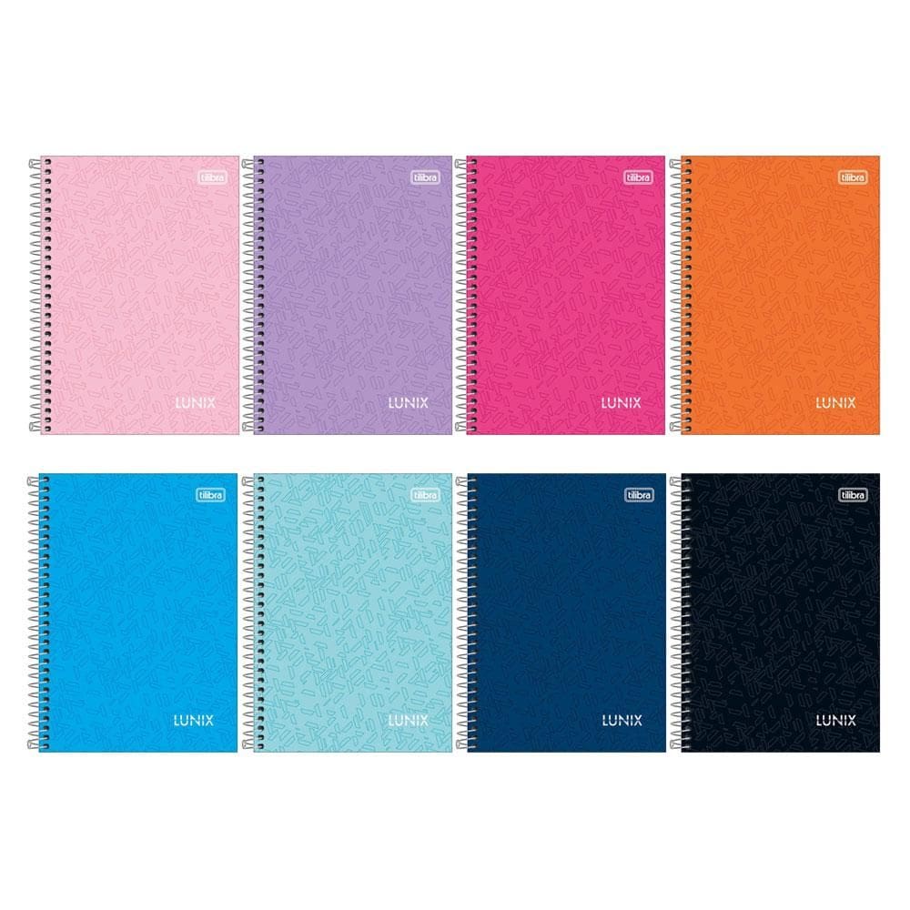 Caderno espiral capa dura 1/4 80 folhas Lunix Tilibra