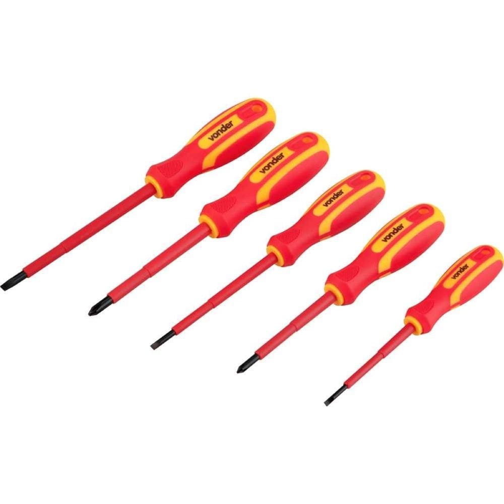 Jogo Chave Fenda/Phillips Isolada 1000V 5pçs LEC60900 Vonder