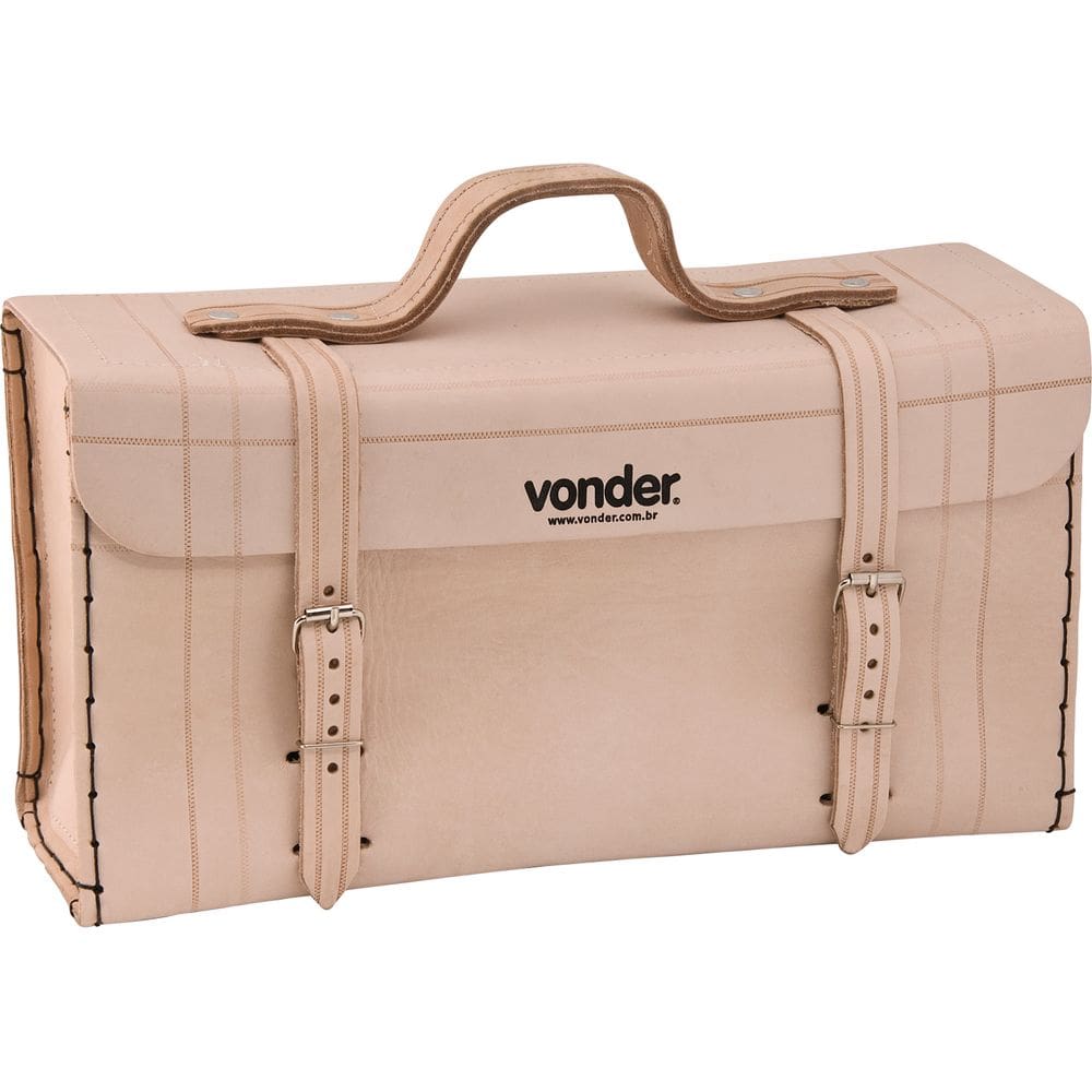Maleta de couro 440x150x230cm marrom natural Vonder