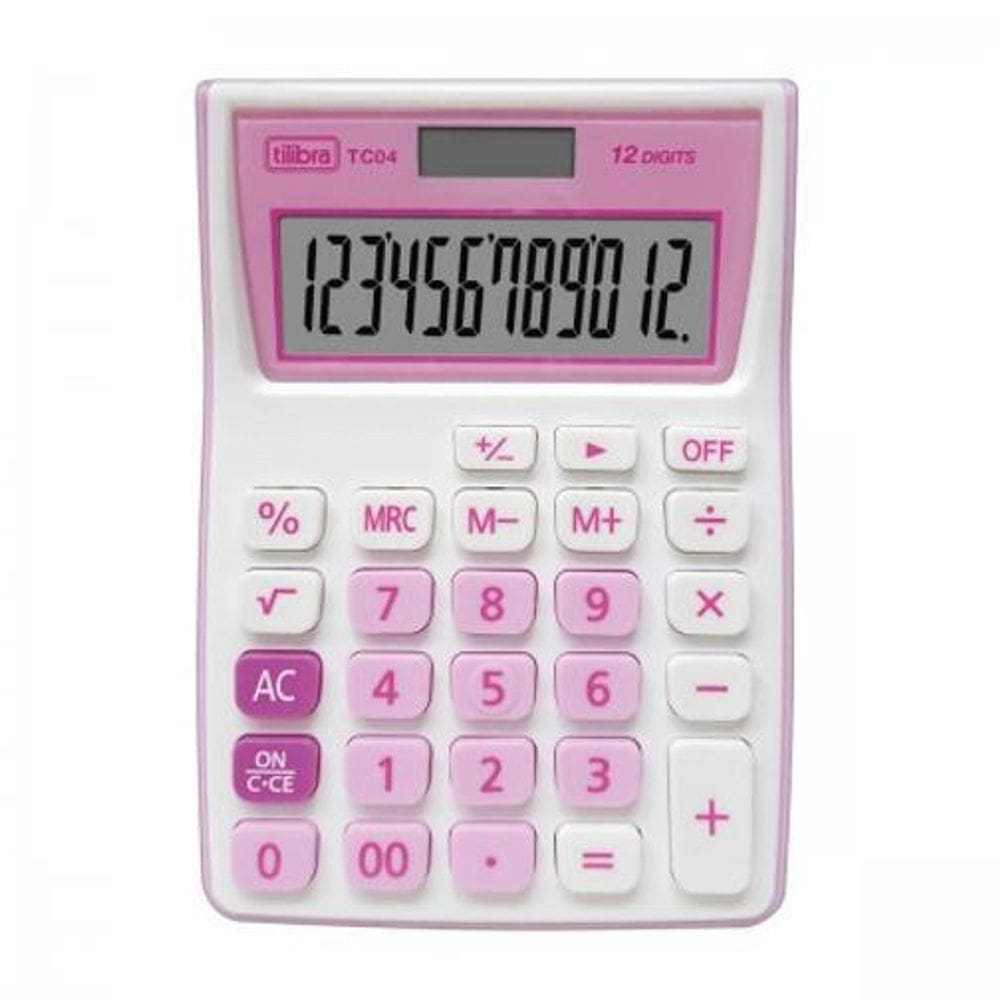Calculadora De Bolso Tilibra Tc04 12 Dígitos - Rosa