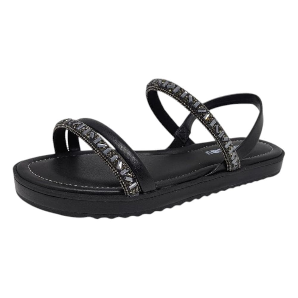 Sandália Feminina Flatform Pedrarias Conforto Moleca