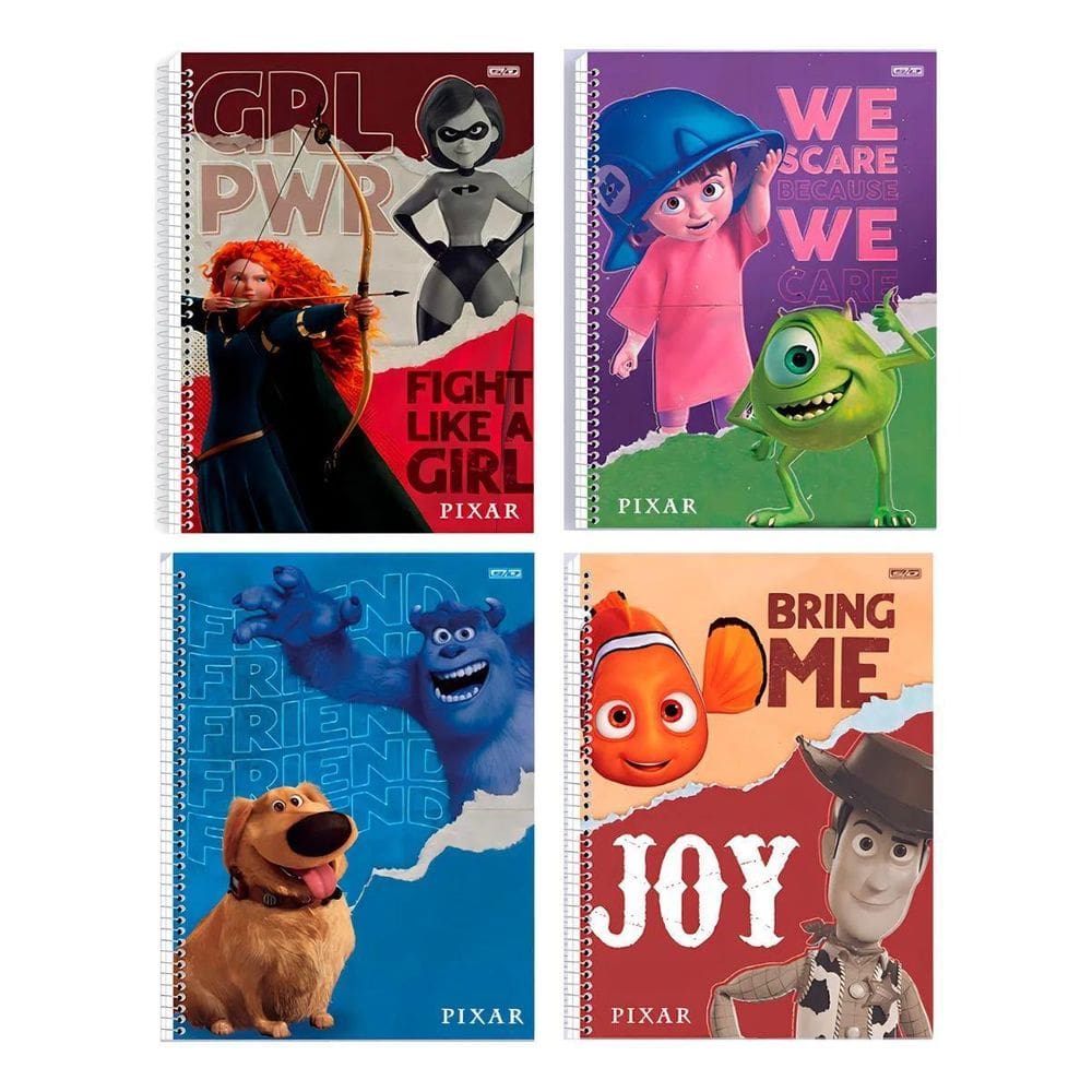 Caderno Universitario 1M 80F Pixar Disney