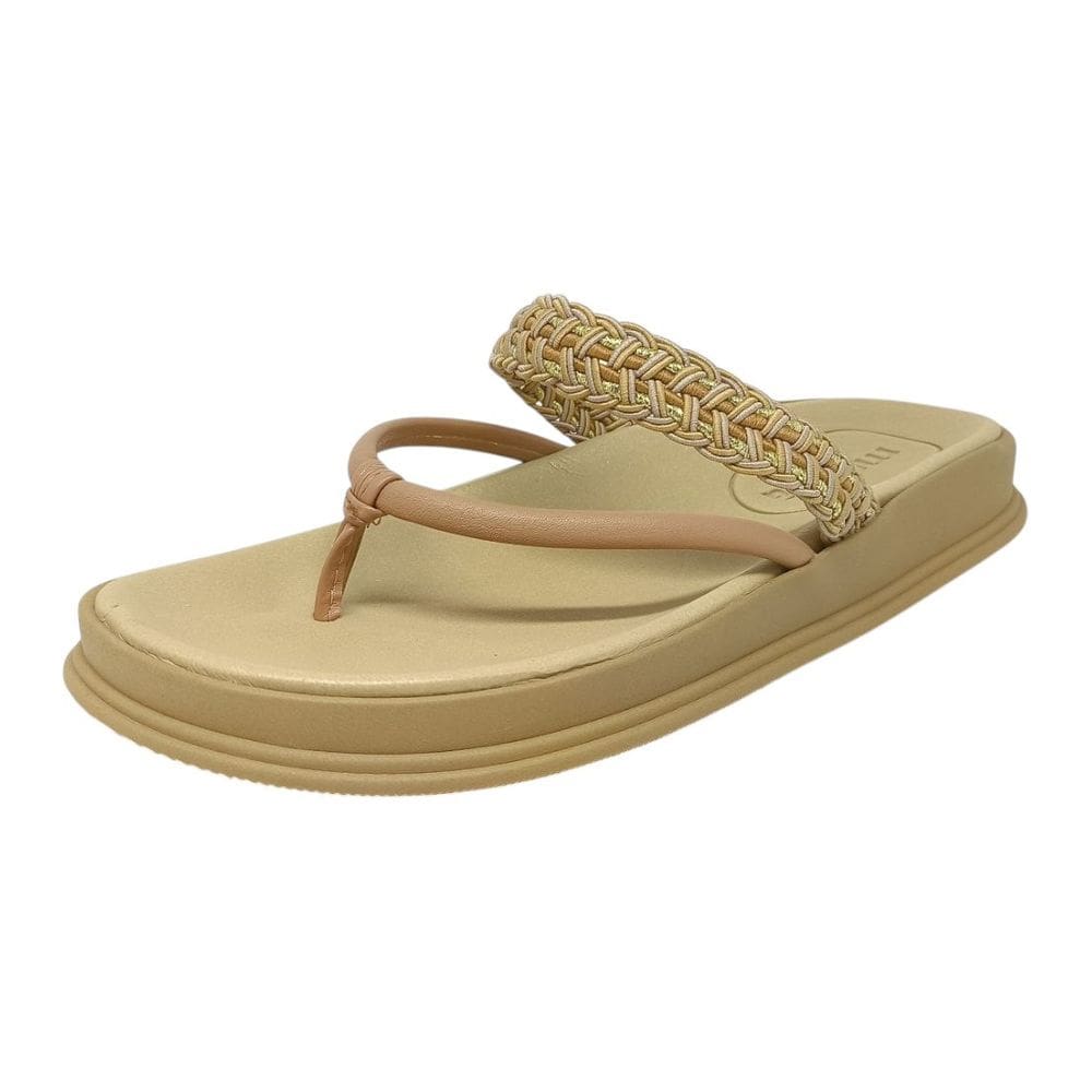 Chinelo Feminino Flatform Conforto Brilho Estilo Moleca