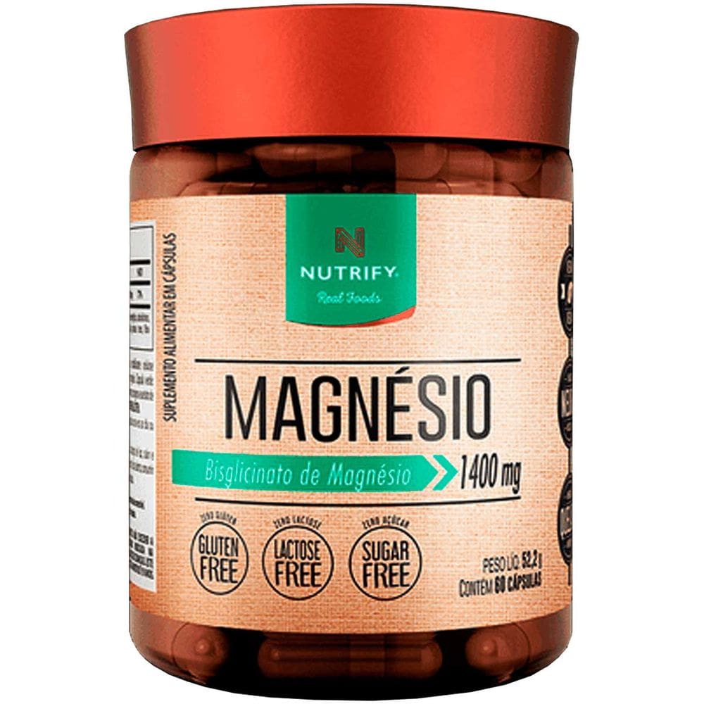 Nutrify Magnésio 1400mg Bisglicinato de Magnésio 60 Cápsulas