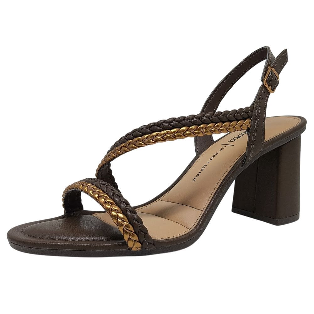 Sandália Feminina Tira Ajustável Trançada Salto Médio Dakota