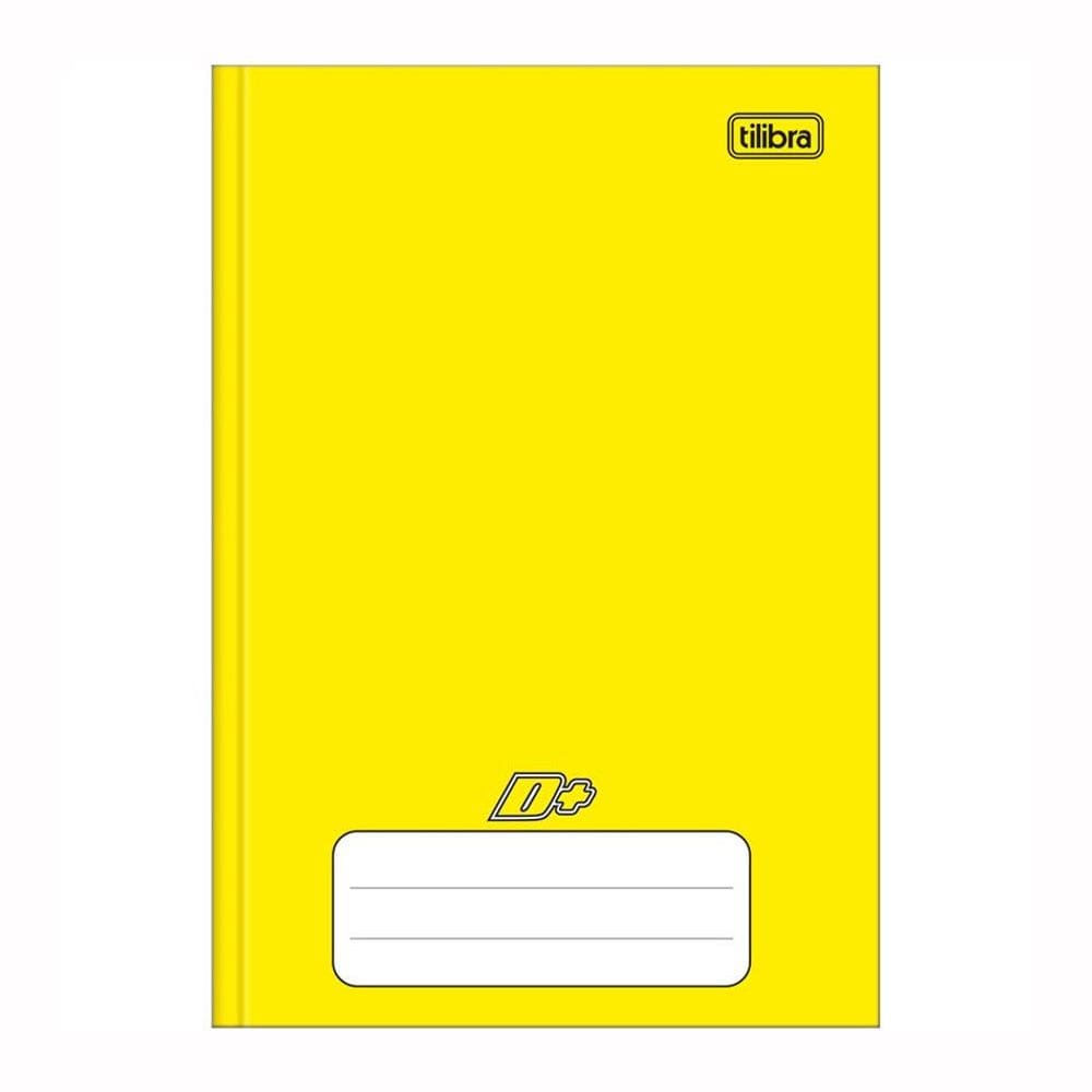 Caderno brochura capa dura 1/4 96 fls D mais Amarelo Tilibra