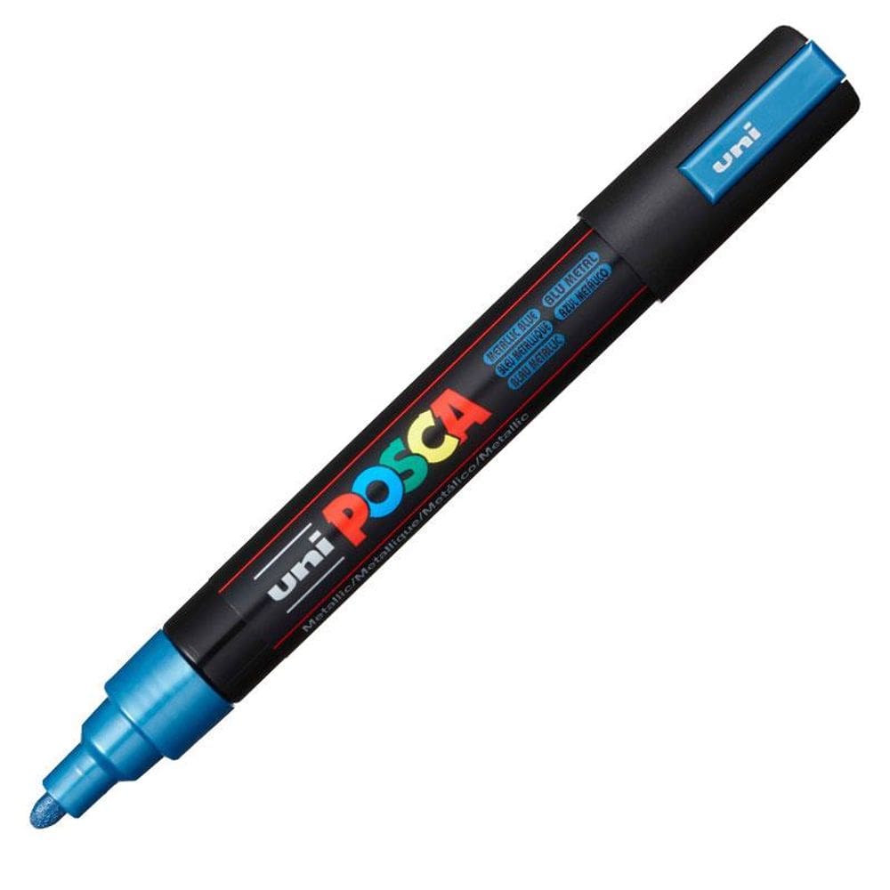 Caneta Posca PC 5M azul metálico Uni Ball