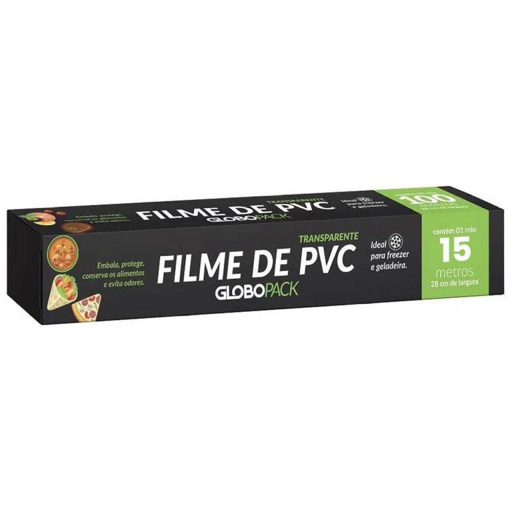 Filme PVC Transparente 28cm x 15m - Rolo Alimentos