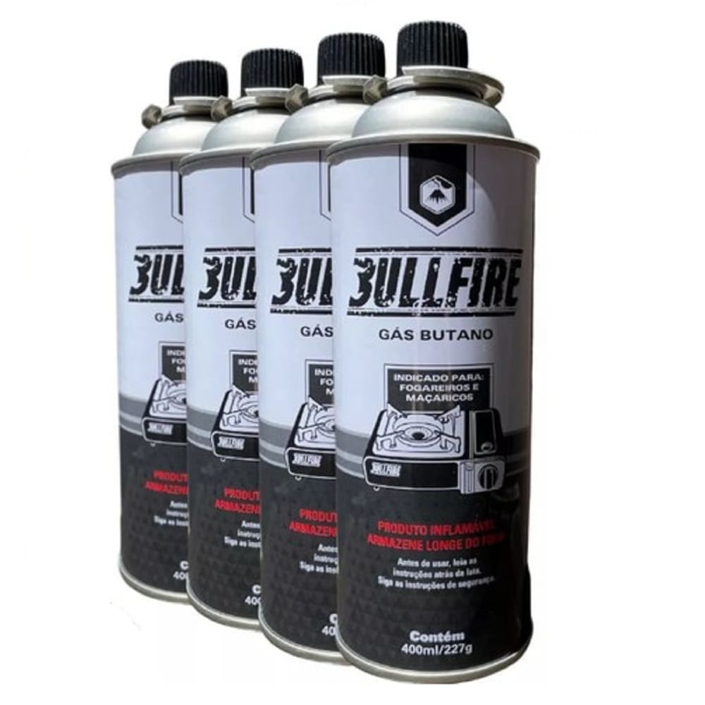 04 Gás Butano Refil Recarga Maçarico Camping Isqueiro Fogão