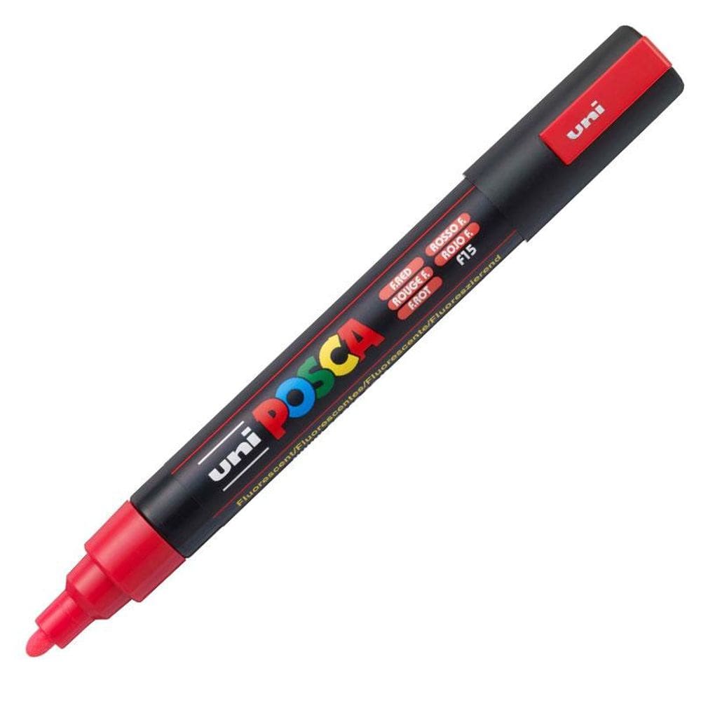Caneta Posca PC 5M fluorescente vermelho Uni Ball