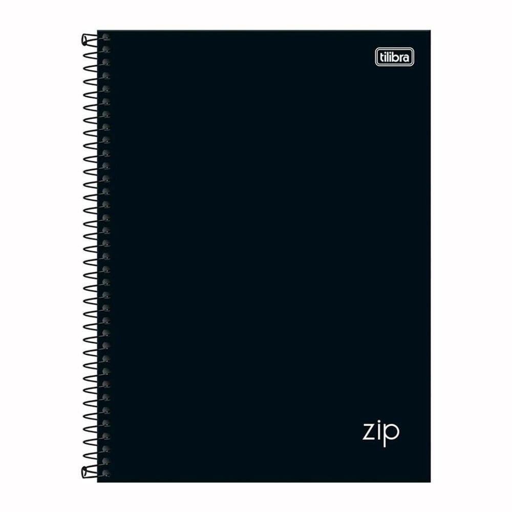 Caderno espiral universitário 16x1 256 fls Zip Preto Tilibra