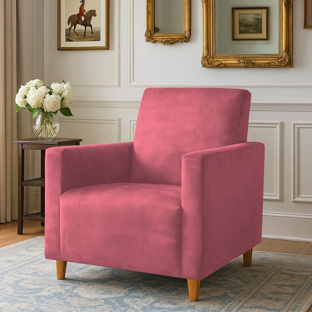 Poltrona Decorativa Sala Ou Escritorio Estela Rosa