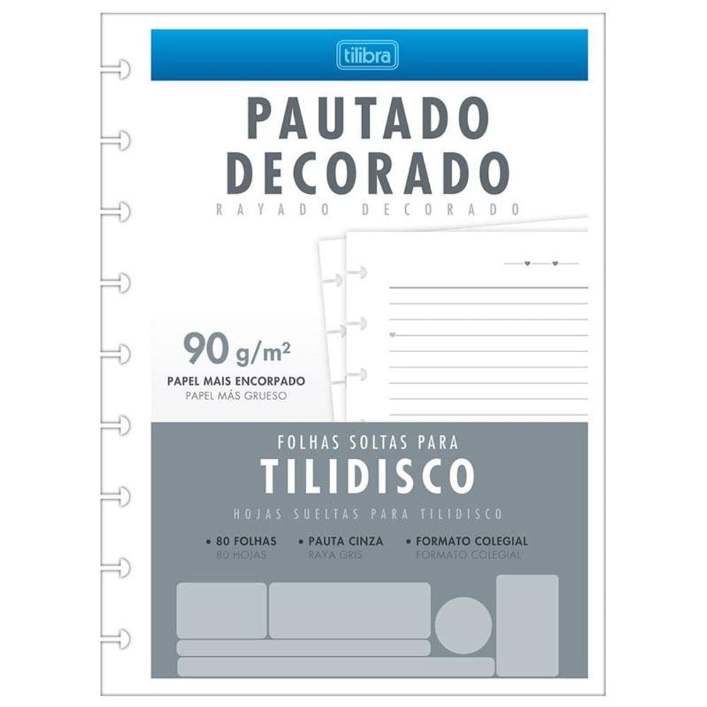 Bloco para tilidisco colegial pautado 80 folhas Tilibra