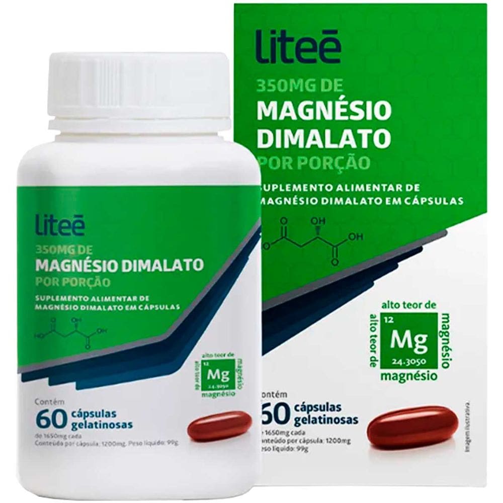Magnesio Dimalato 350mg 60 Capsulas Softgel Litee Farma