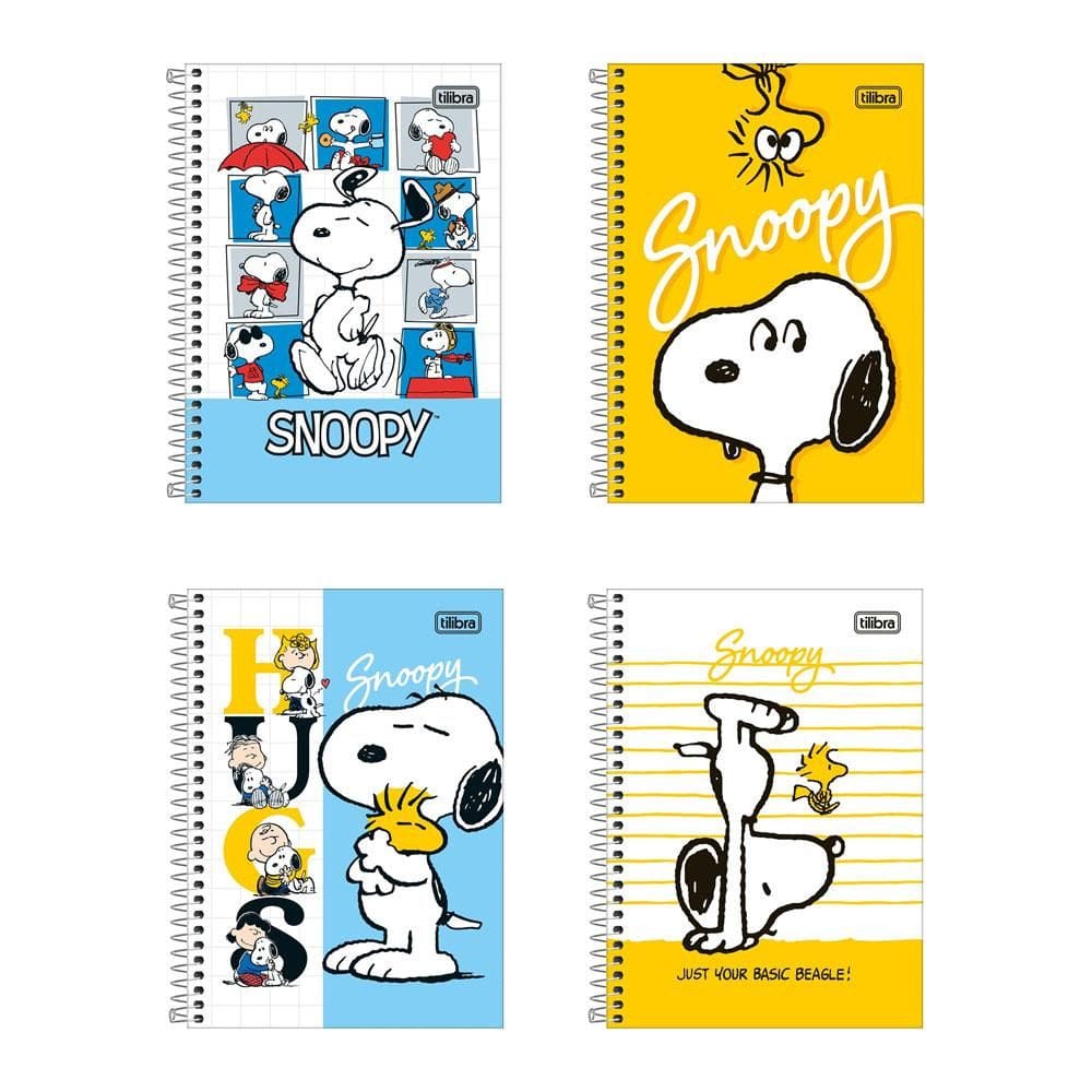 Caderno espiral capa dura 1/4 80 folhas Snoopy Tilibra