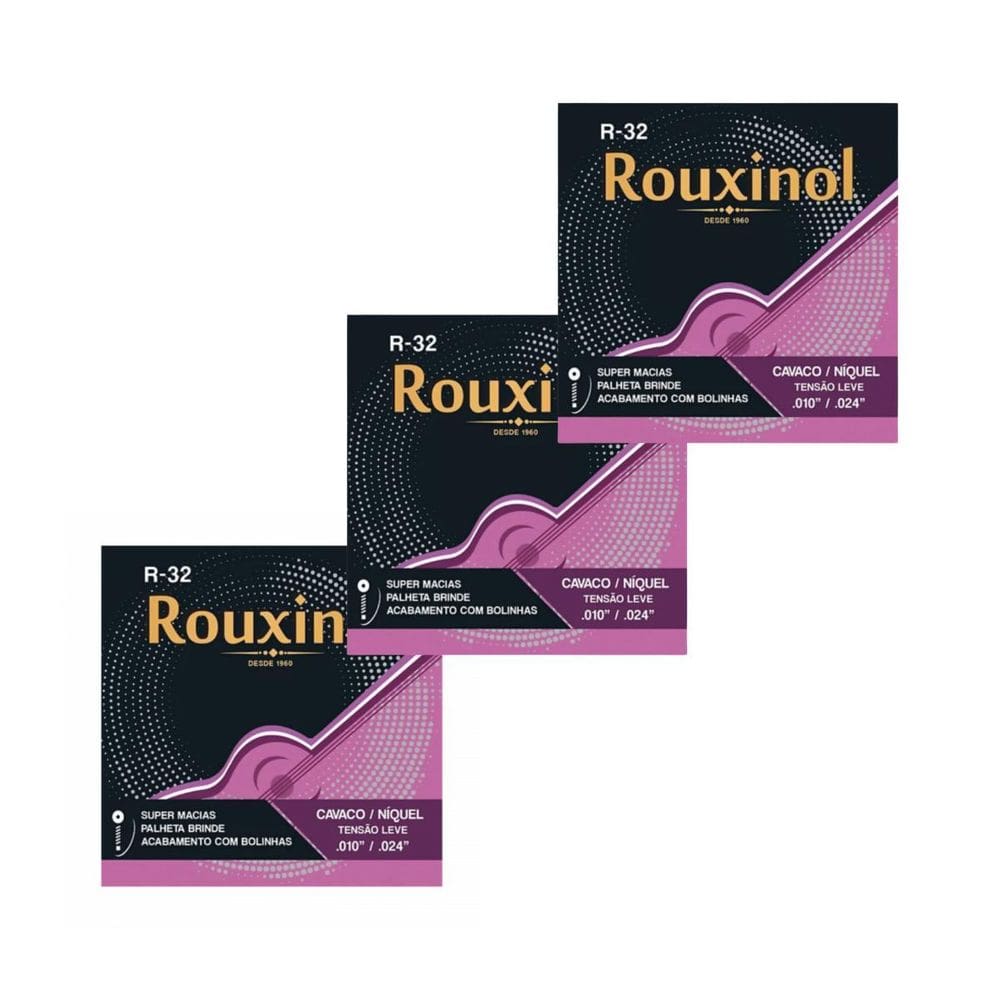 Kit 3 Encordoamento Cavaquinho Leve 4 Cordas R32 Rouxinol