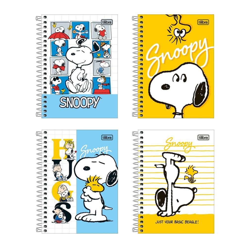 Caderneta espiral capa dura 1/8 80 folhas Snoopy Tilibra