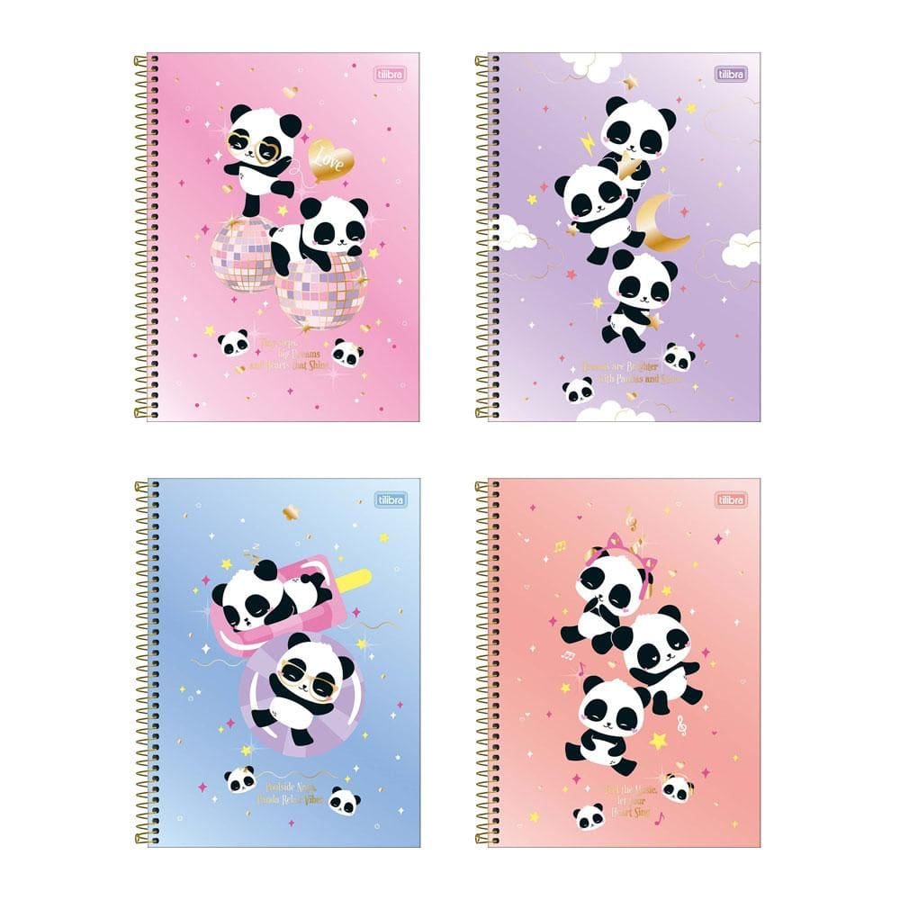 Caderno espiral universitário 1x1 80fl Lovely Friend Tilibra