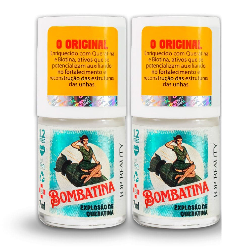 Kit 2 Base de Tratamento Top Beauty Bombatina Explosão de Queratina 7ml