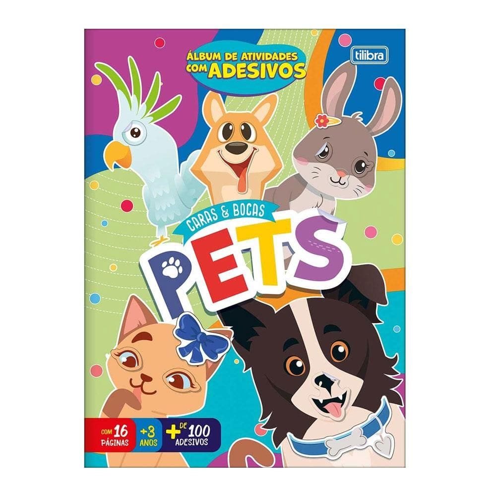 Caderno de atividades Caras e Bocas Pets 8 fls - Tilibra