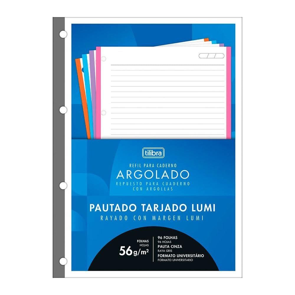 Bloco para fichário univ Académie Lumi 96fls Tilibra