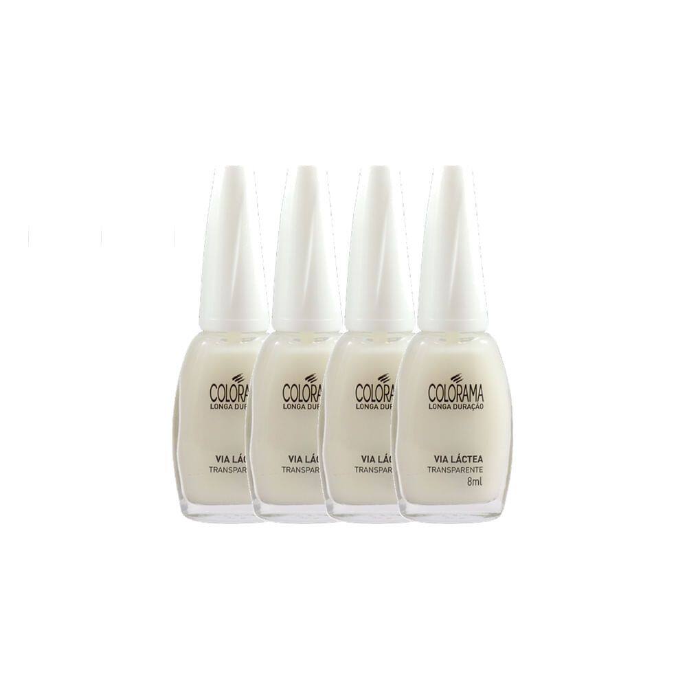 Kit 4 Esmalte Colorama Natural Cor Via Láctea Transparente com 8ml