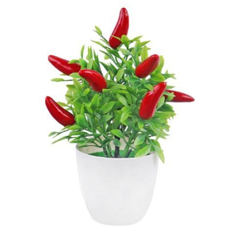 Vaso Planta Artificial Bonsai Pimenta Decoração Mesa Jardim