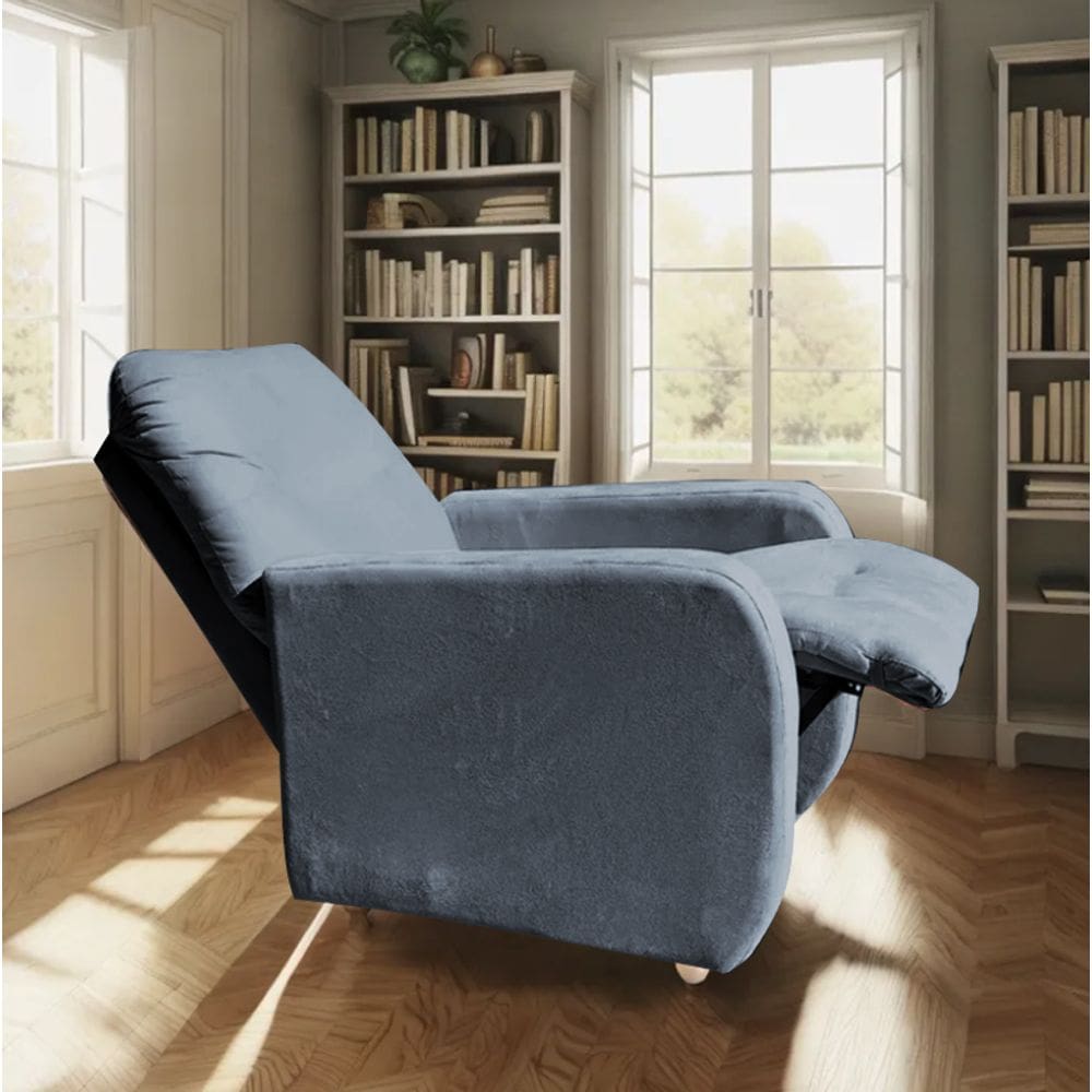 Poltrona Para Extensão De Cílios Reclinável Suede Imperio Moderno Grafitte