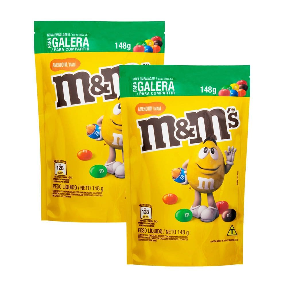 Kit 2 Chocolate M&M`S Amendoim 148g
