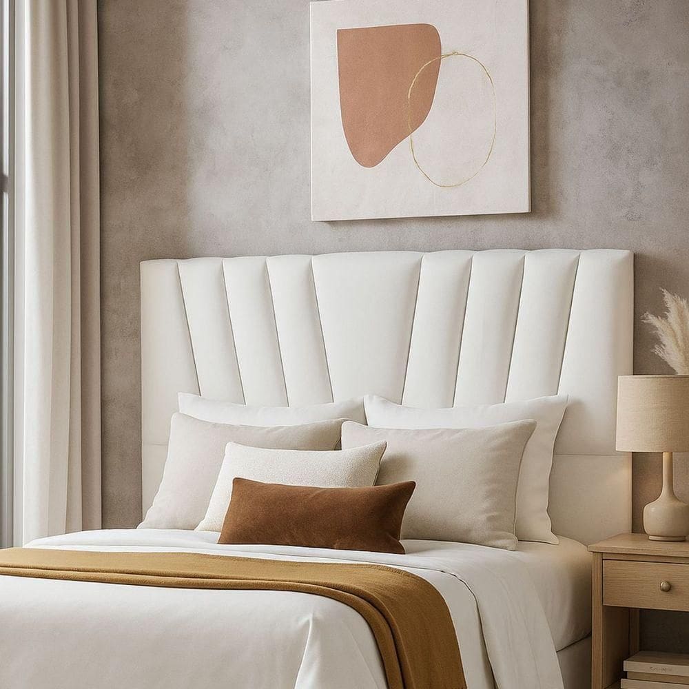 Cabeceira Cama Box Queen 160 Cm Noah Em Corino Com Frame Branco