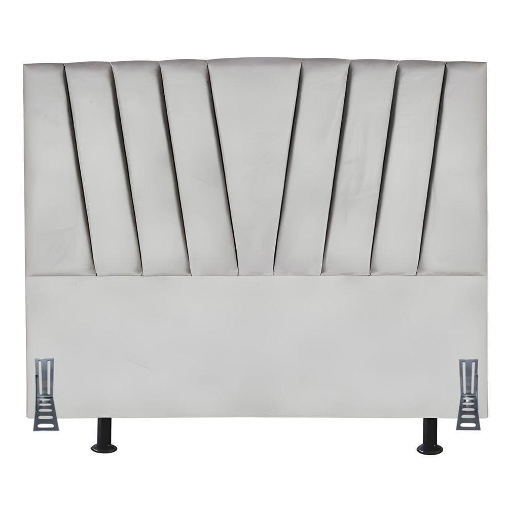 Cabeceira Cama Box Queen 160 Cm Safira Em Veludo Com Frame Cinza