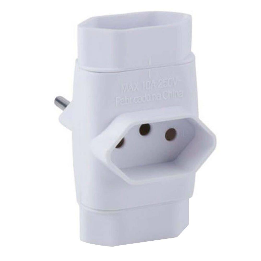 Pino Multiplicador Tripolar Tipo Benjamim Force Line Bivolt 1 Unidade