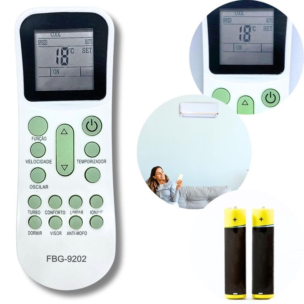 Kit Controle Ar Condicionado Compatível Com Elgin - Pilha