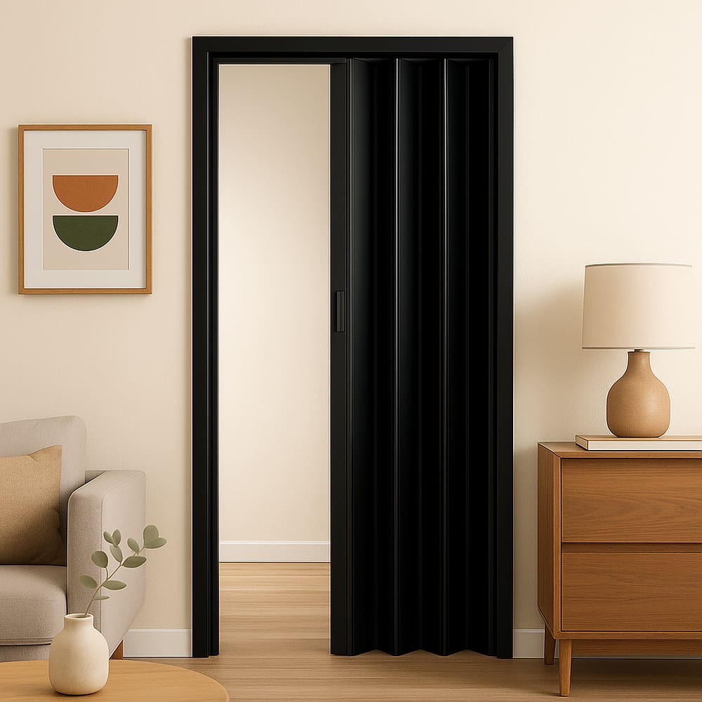 Porta Sanfonada Pvc 0,96x2,10 Multilit  Preta