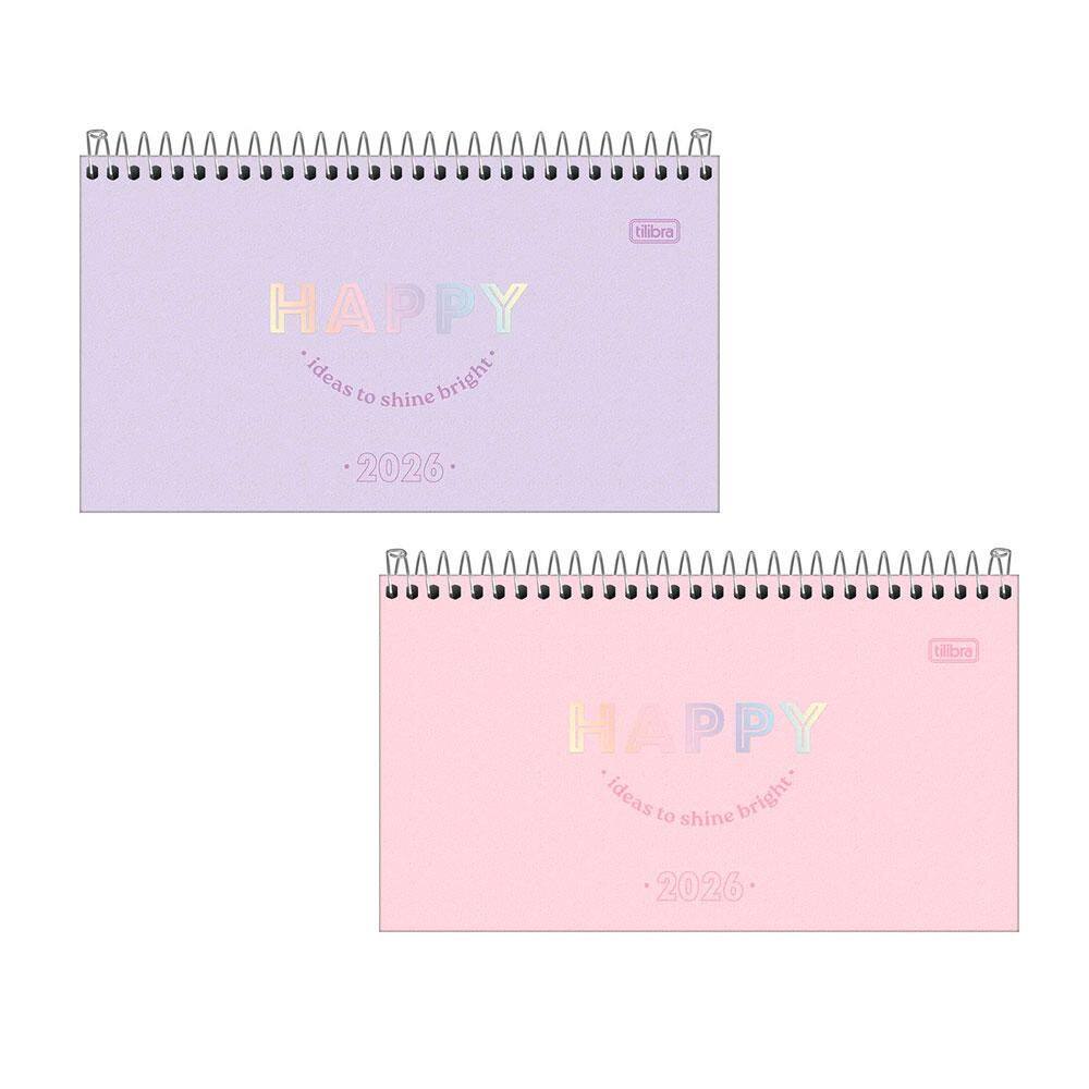 Agenda espiral semanal de bolso Happy 2026 Tilibra