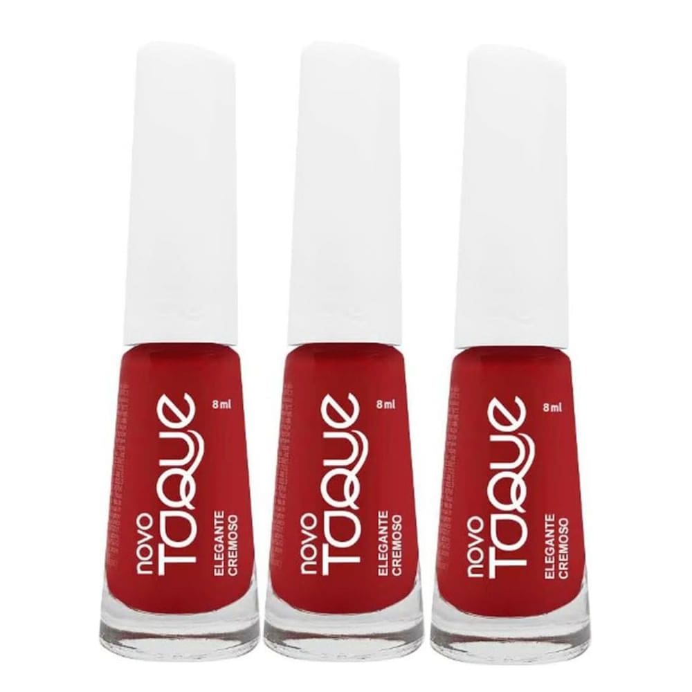 Kit 3 Esmalte Novo Toque Elegante Cremoso 8ml