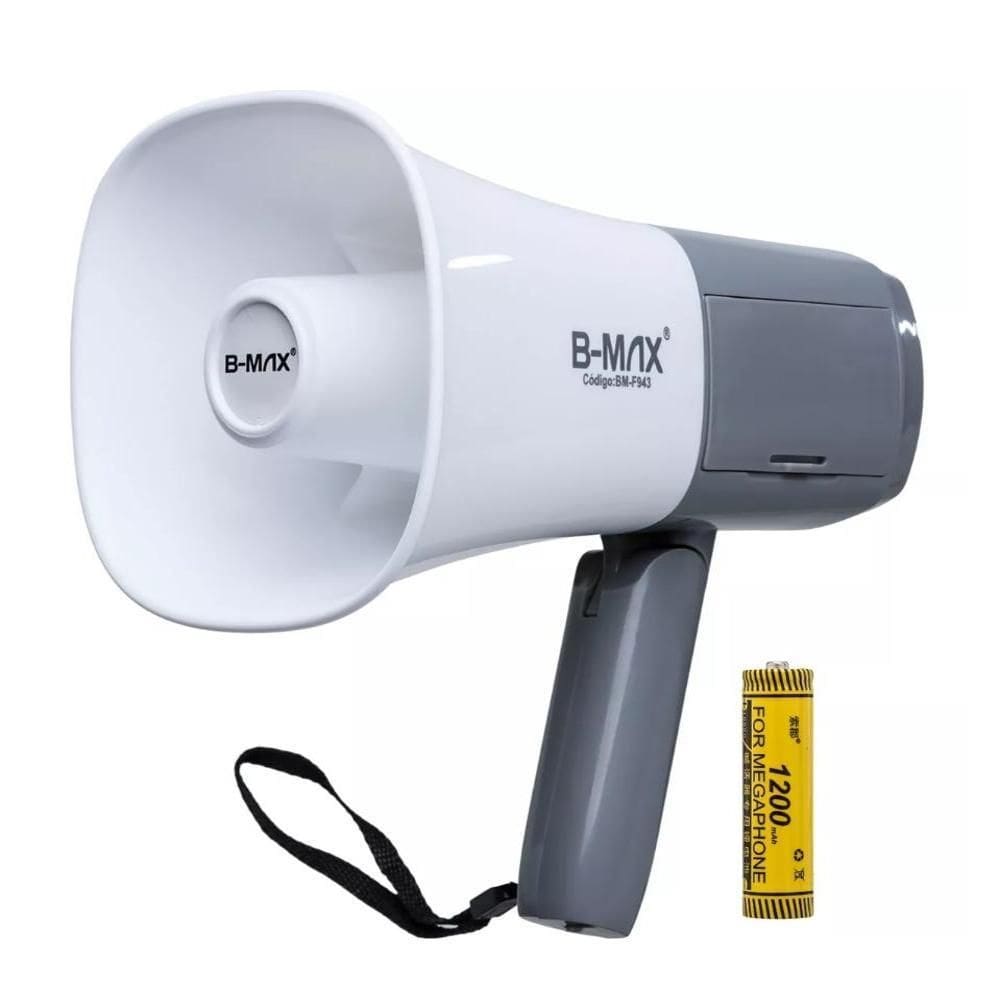 Megafone Amplificador De Voz Profissional Usb Recarregavel com Sirene