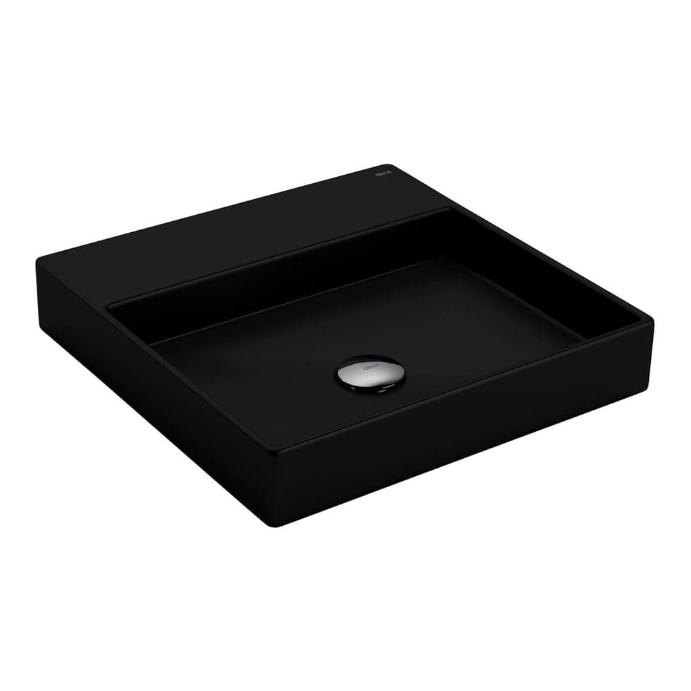 Cuba de Sobrepor Lavatório Quadrada com Mesa 40X40cm Ébano Fosco - L.129.94