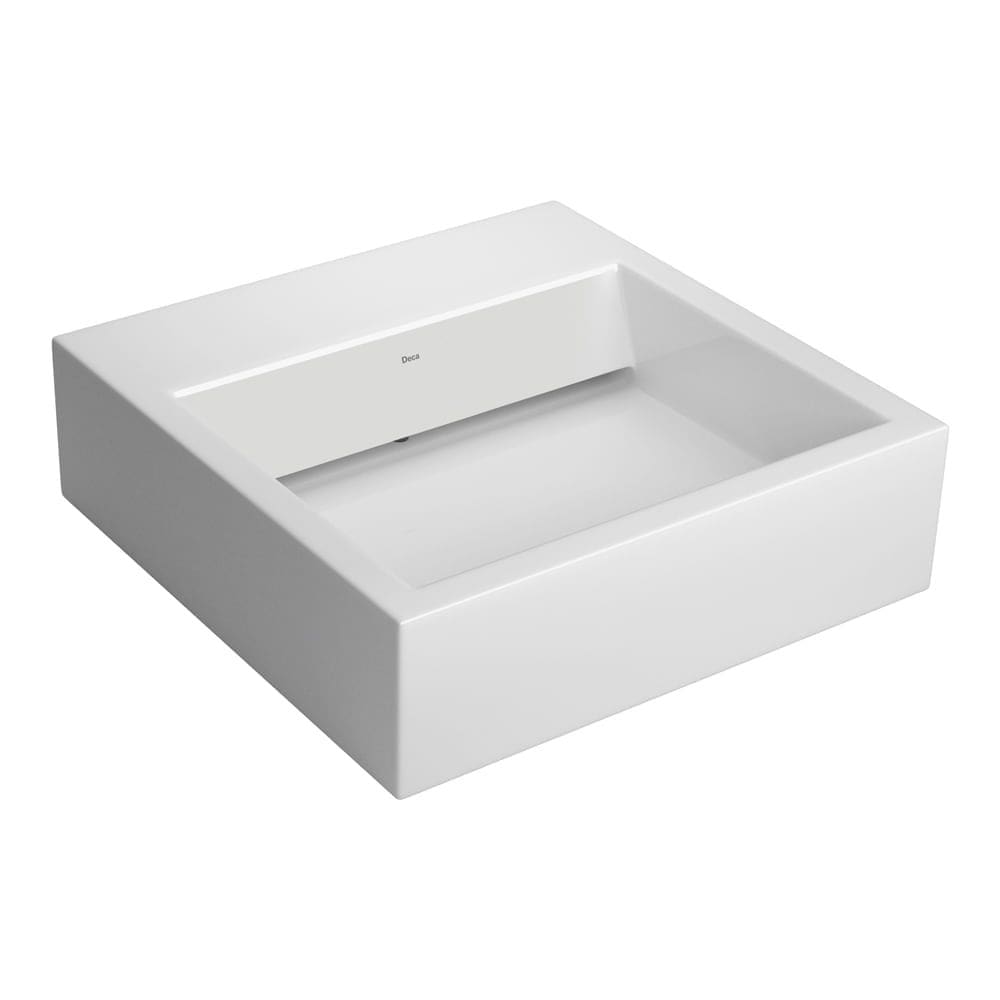 Cuba de Apoio Quadrada com Mesa e Válvula Oculta 46X46cm Branco - L.86.17
